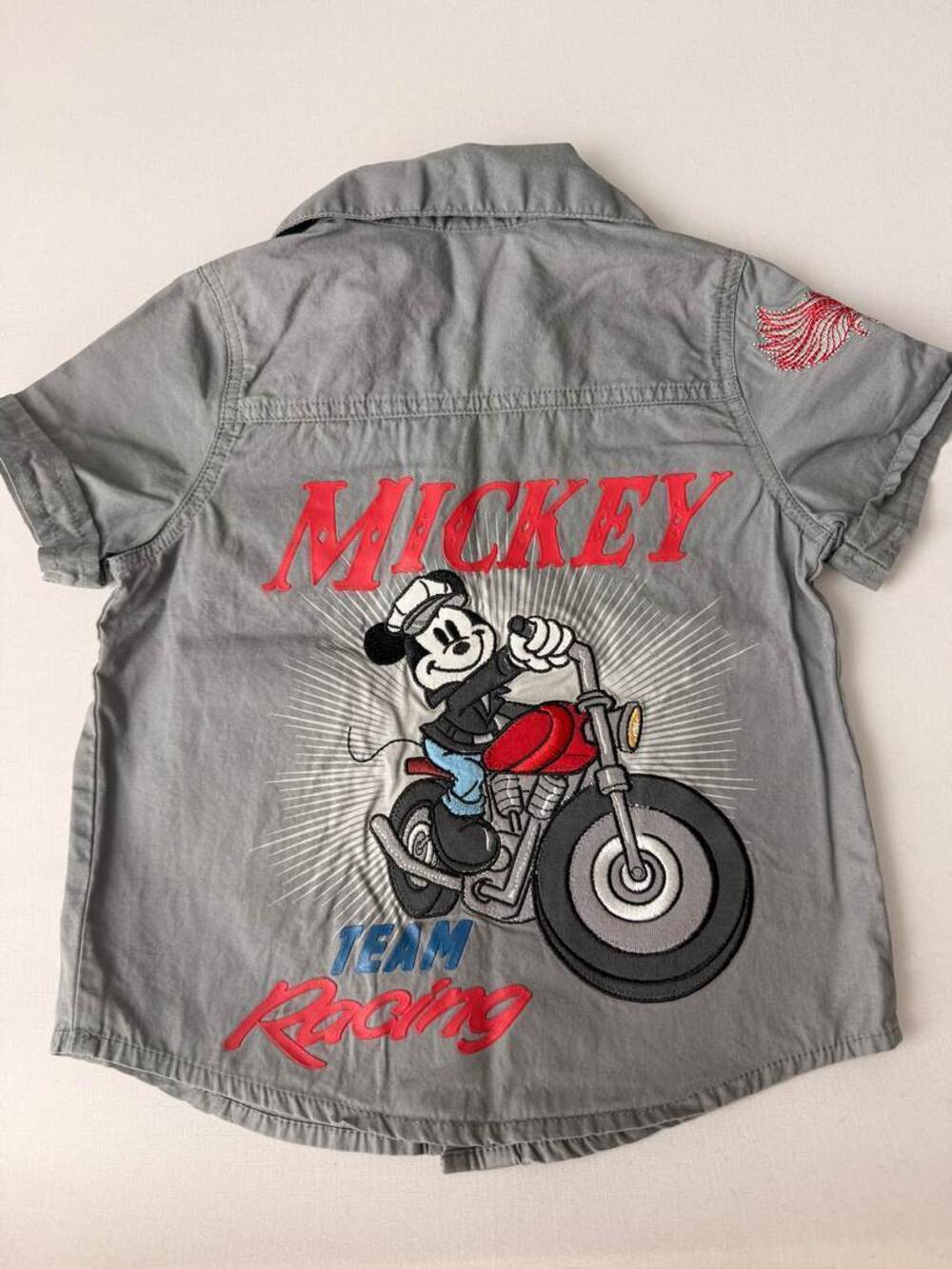Disney Store Mickey Mouse Racing Button Shirt Size 12-18M